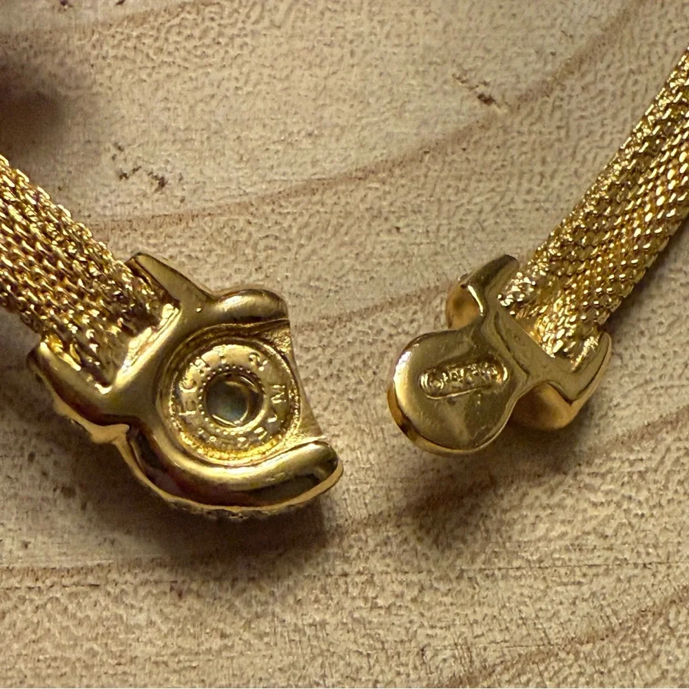 Vintage Christian Dior Danseuse Etoile Choker Gold Necklace - Picture 8 of 13